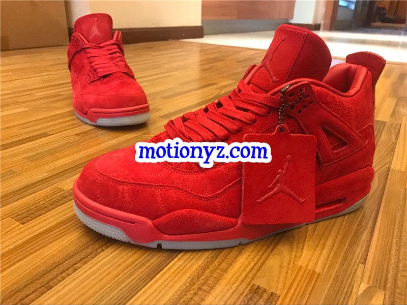 Authentic Red Drapes Kaws x Air Jordan 4